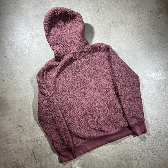 Marc New York Sherpa Zip Hoodie Plum Large Fleece Jacket - Picture 2 of 8